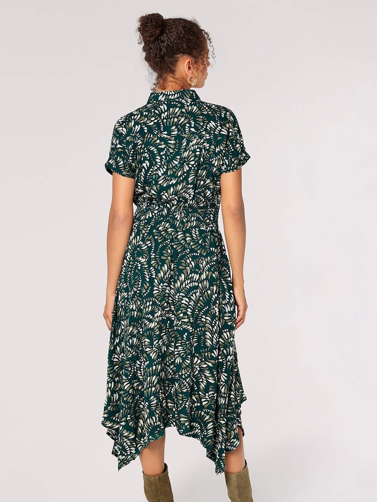 Apricot Green Semi Circle Block Shirt Midi Dress - Image 2 of 4