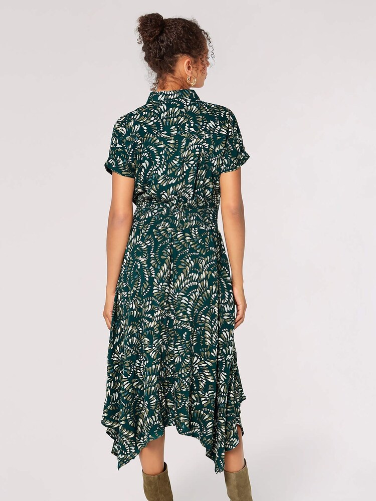 Apricot Green Semi Circle Block Shirt Midi Dress - Image 2 of 4 Apricot Green Semi Circle Block Shirt Midi Dress - Image 2 of 4