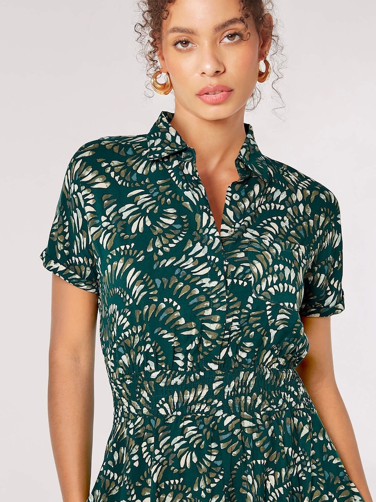 Apricot Green Semi Circle Block Shirt Midi Dress - Image 4 of 4 Apricot Green Semi Circle Block Shirt Midi Dress - Image 4 of 4