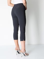 Roman Grey Chrome Cropped Stretch Capri Trousers - Image 2 of 4
