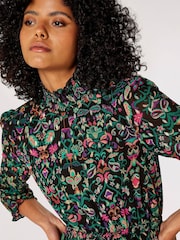 Apricot Black Enchanted Folk Gold Foil High Neck Dress - Image 4 of 4
