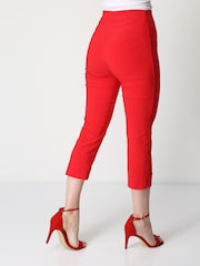 Roman Red Cropped Stretch Capri Trousers - Image 2 of 4