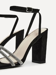 Linzi Black Imera Block Heeled Sandals With Diamante Front Strap - Image 6 of 6
