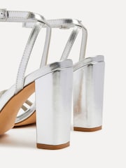 Linzi Silver Imera Block Heeled Sandals With Diamante Front Strap - Image 5 of 5