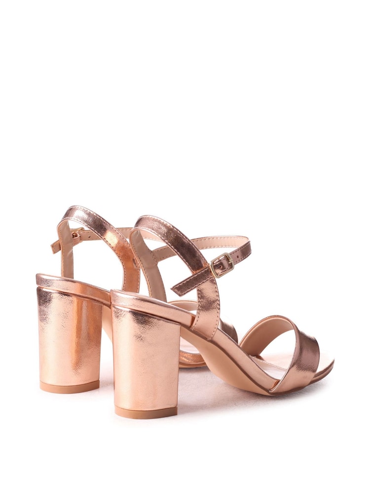 Linzi Rose Gold Skyline Open Back Barely There Block Heeled Sandals - Image 4 of 4 Linzi Rose Gold Skyline Open Back Barely There Block Heeled Sandals - Image 4 of 4