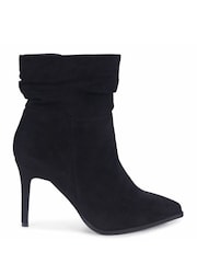 Linzi Black Eclipse Ruched Pointed Stiletto Heel Boots - Image 2 of 4