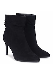 Linzi Black Eclipse Ruched Pointed Stiletto Heel Boots - Image 3 of 4