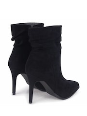 Linzi Black Eclipse Ruched Pointed Stiletto Heel Boots - Image 4 of 4