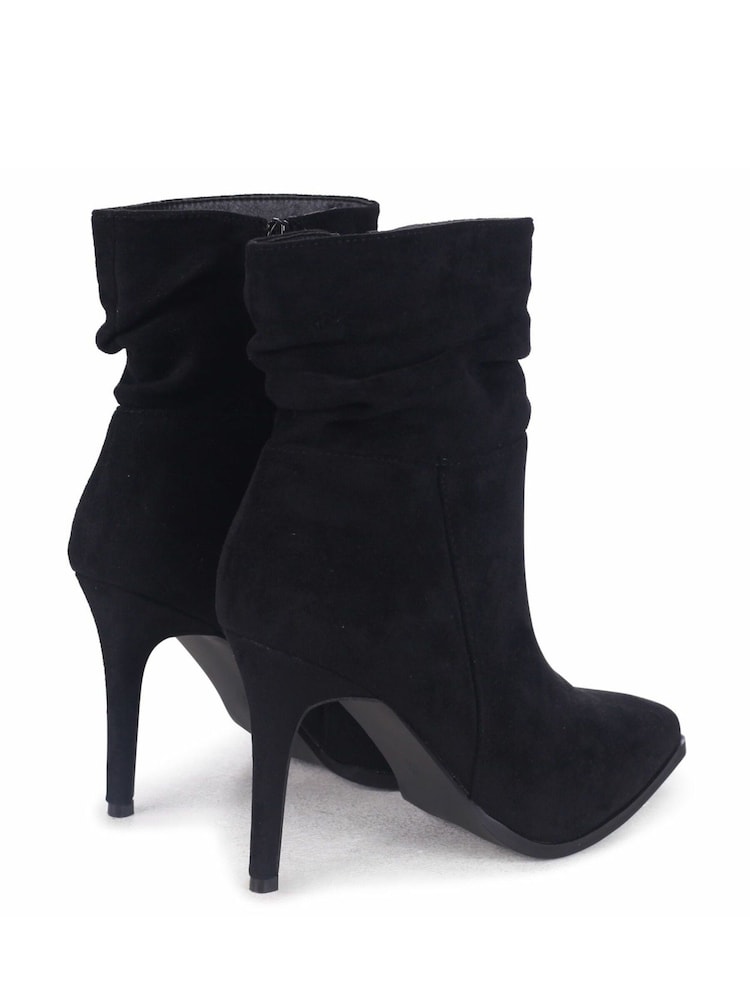 Linzi Black Eclipse Ruched Pointed Stiletto Heel Boots - Image 4 of 4