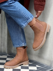 Linzi Brown Classic Pull On Casual Chelsea Boots - Image 1 of 4