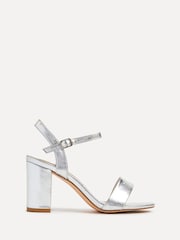 Linzi Silver Skyline Open Back Barely There Block Heeled Sandals - Image 2 of 5