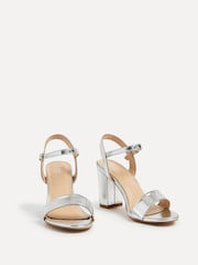 Linzi Silver Skyline Open Back Barely There Block Heeled Sandals - Image 3 of 5