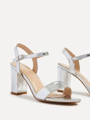 Linzi Silver Skyline Open Back Barely There Block Heeled Sandals - Image 4 of 5