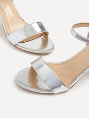 Linzi Silver Skyline Open Back Barely There Block Heeled Sandals - Image 5 of 5