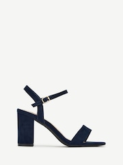 Linzi Navy Skyline Open Back Barely There Block Heeled Sandals - Image 2 of 5