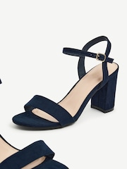Linzi Navy Skyline Open Back Barely There Block Heeled Sandals - Image 4 of 5