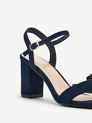 Linzi Navy Skyline Open Back Barely There Block Heeled Sandals - Image 5 of 5