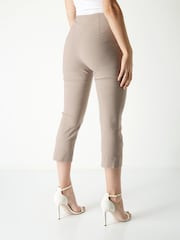 Roman Brown Chrome Cropped Stretch Capri Trousers - Image 2 of 4