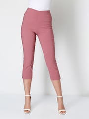 Dunkelrosa - Roman – Cropped-Hose mit Stretch in Capri-Länge - Bild 1 von 4