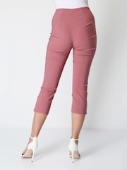 Dunkelrosa - Roman – Cropped-Hose mit Stretch in Capri-Länge - Bild 2 von 4