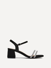 Linzi Black Bunty Block Heeled Sandals With Diamante Trim - Image 3 of 6