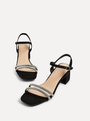 Linzi Black Bunty Block Heeled Sandals With Diamante Trim - Image 5 of 6