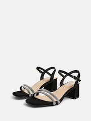 Linzi Black Bunty Block Heeled Sandals With Diamante Trim - Image 6 of 6