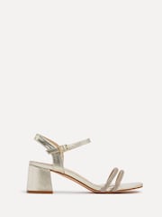 Linzi Gold Bunty Block Heeled Sandals With Diamante Trim - Image 2 of 5