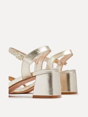 Linzi Gold Bunty Block Heeled Sandals With Diamante Trim - Image 5 of 5