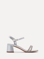 Linzi Silver Bunty Block Heeled Sandals With Diamante Trim - Image 2 of 5