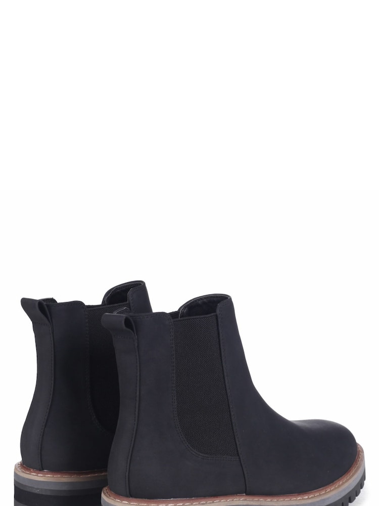 Linzi Black Classic Pull On Casual Chelsea Boots - Image 4 of 4