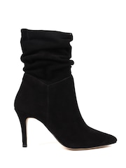 Jones Bootmaker Luisa Leather Stiletto Black Heels Boots - Image 1 of 5