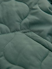 Green Quilted Borg Fleece Lined Shower Resistant Coat (3mths-7yrs) - Image 10 of 12