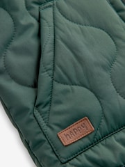 Green Quilted Borg Fleece Lined Shower Resistant Coat (3mths-7yrs) - Image 11 of 12