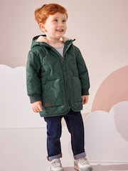 Green Quilted Borg Fleece Lined Shower Resistant Coat (3mths-7yrs) - Image 2 of 12