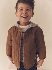 Tan Brown Quilted Jacket (3mths-7yrs) - Image 1 of 8