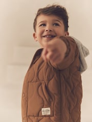 Tan Brown Quilted Jacket (3mths-7yrs) - Image 4 of 8