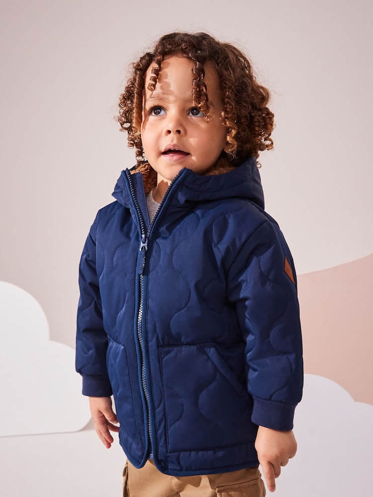 Azul marino - Abrigo acolchado de borreguito con forro polar impermeable (3 meses - 7 años) - Imagen 1 de 9 Azul marino - Abrigo acolchado de borreguito con forro polar impermeable (3 meses - 7 años) - Imagen 1 de 9