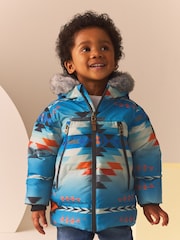 Blue Aztec Print Padded Jacket (3mths-7yrs) - Image 1 of 11