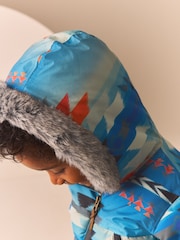 Blue Aztec Print Padded Jacket (3mths-7yrs) - Image 3 of 11