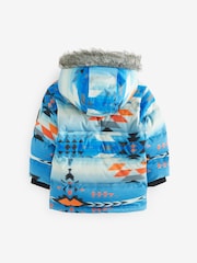 Blue Aztec Print Padded Jacket (3mths-7yrs) - Image 8 of 11