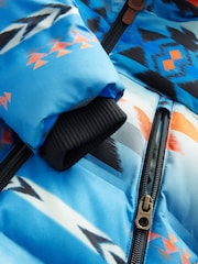 Blue Aztec Print Padded Jacket (3mths-7yrs) - Image 9 of 11