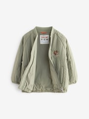 Sage Green Quilt Embroidered Bomber Jacket (3mths-7yrs) - Image 5 of 9
