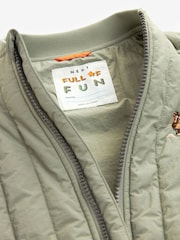 Sage Green Quilt Embroidered Bomber Jacket (3mths-7yrs) - Image 9 of 9