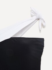 Linzi Black Talum One Shoulder Tie Detail Tummy Control Swimsuit - Image 6 of 7