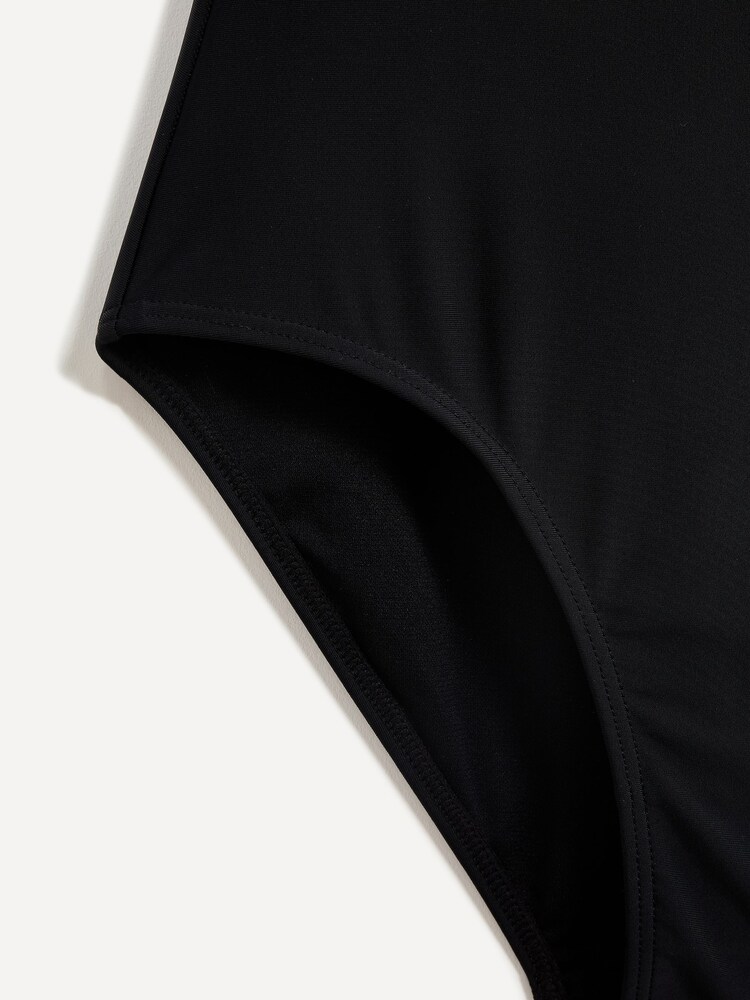 Linzi Black Talum One Shoulder Tie Detail Tummy Control Swimsuit - Image 7 of 7