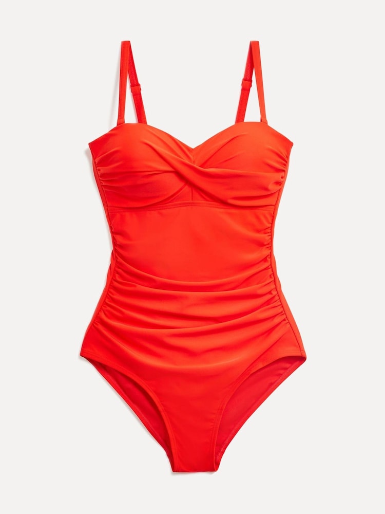 Linzi Orange Capri Bandeau Soft Cupped Tummy Control Swimsuit With Detachable Straps - Image 6 of 9