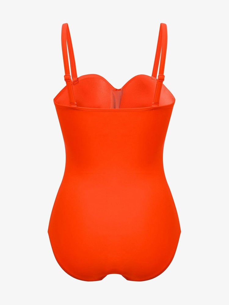 Linzi Orange Capri Bandeau Soft Cupped Tummy Control Swimsuit With Detachable Straps - Image 7 of 9