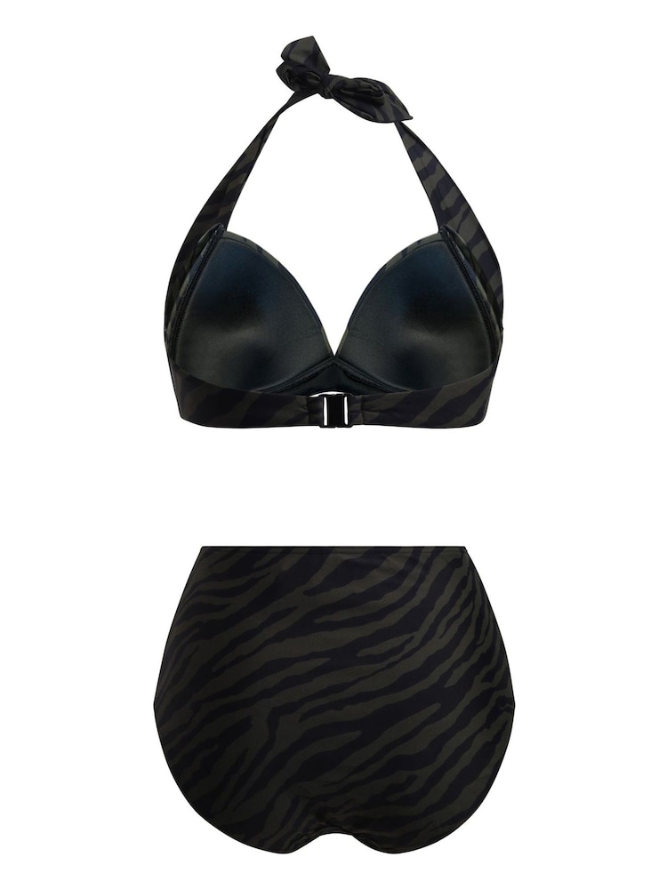 Linzi Black Zebra Print Amalfi Moulded Cup High Waist Bikini Set - Image 5 of 5 Linzi Black Zebra Print Amalfi Moulded Cup High Waist Bikini Set - Image 5 of 5