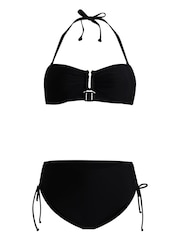 Schwarz - Linzi Sienna Bandeau-Bikini mit abnehmbaren Trägern - Bild 4 von 5